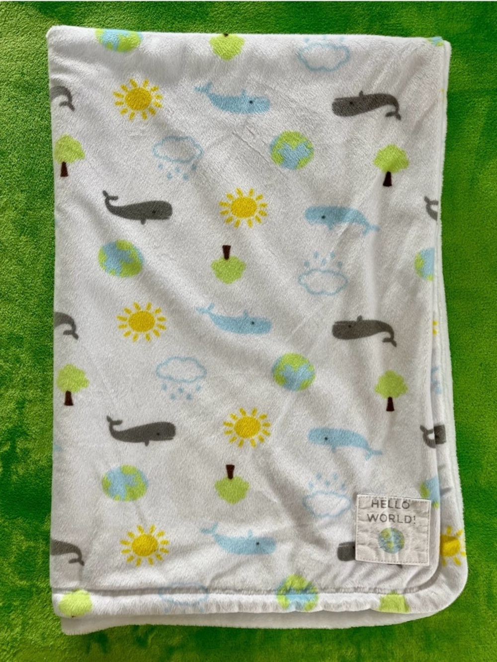 Hello world baby blanket